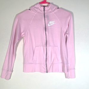 Girls. Nike. Zip-up light weight. Pink jacket. Size medium